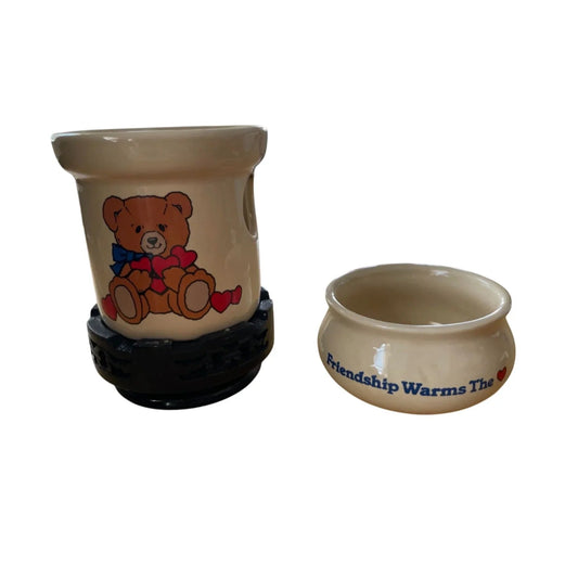 ''Friendship Warms the Heart'' Teddy Bear Candle Holder/Wax Oil Warmer - A+ Stuff - Candle Holders - A+ Stuff