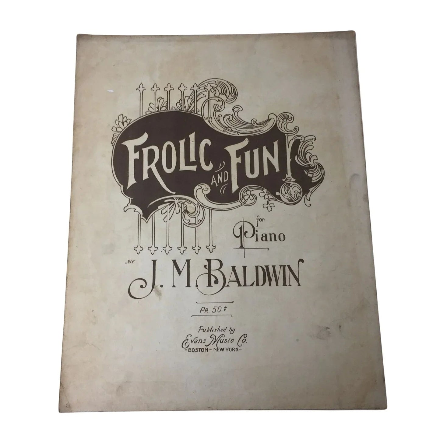 ''FROLIC AND FUN FOR PIANO'' VINTAGE SHEET MUSIC BOOK - A+ Stuff - sheet music - A+ Stuff