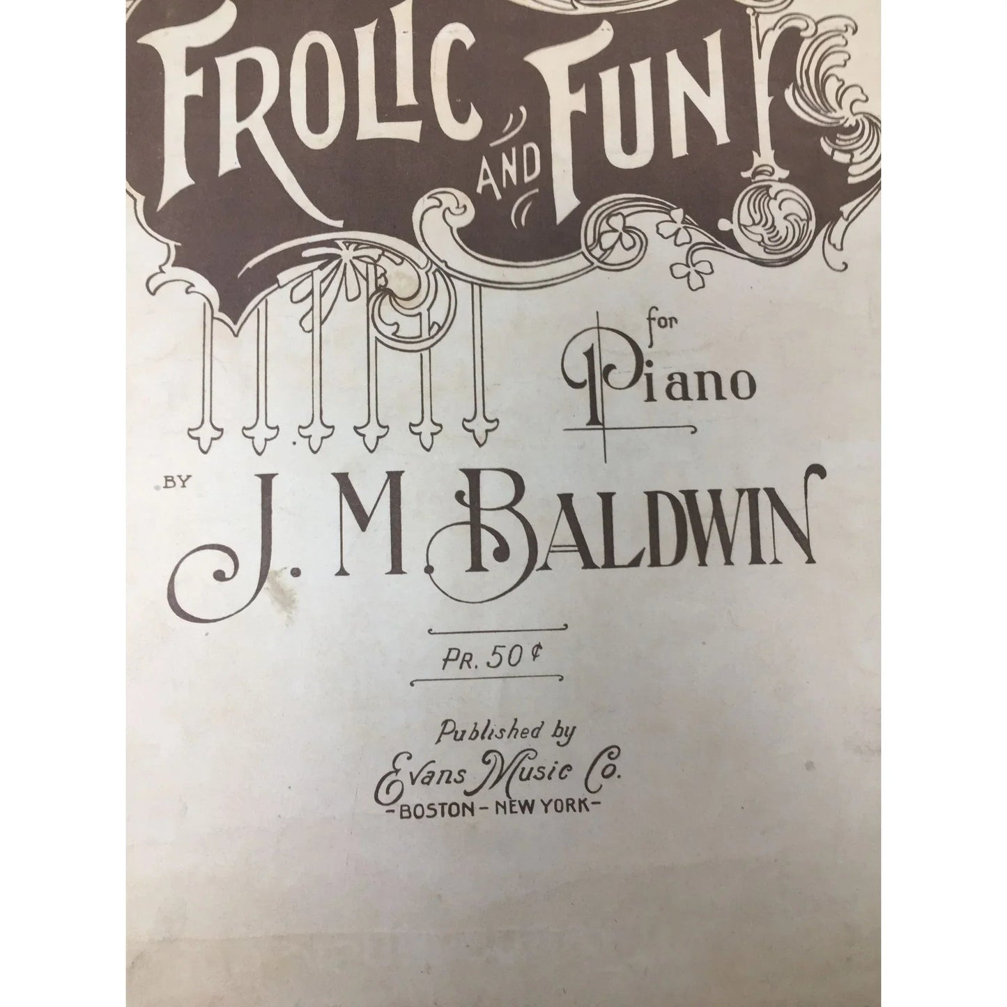 ''FROLIC AND FUN FOR PIANO'' VINTAGE SHEET MUSIC BOOK - A+ Stuff - sheet music - A+ Stuff