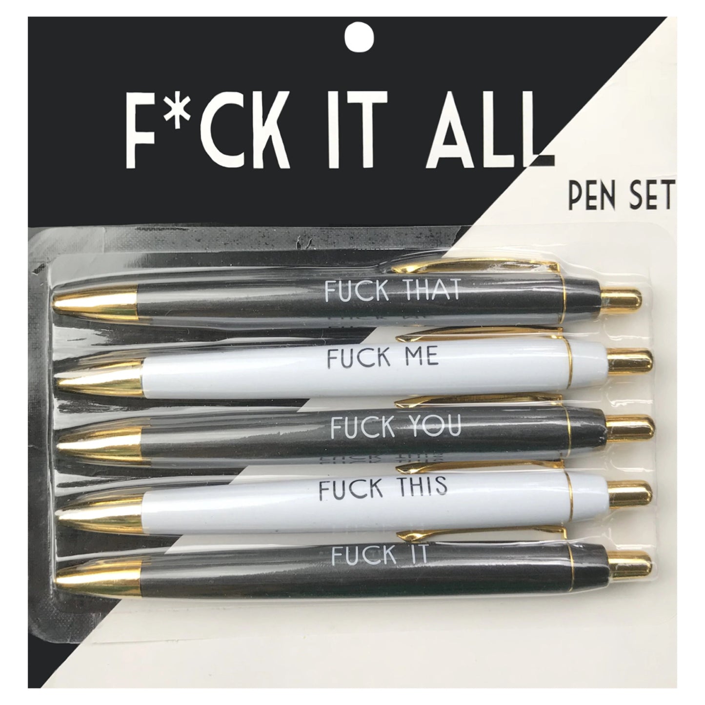 The F*ck It All Black Ballpoint Pen Set New in Box - Great Novelty Gift!