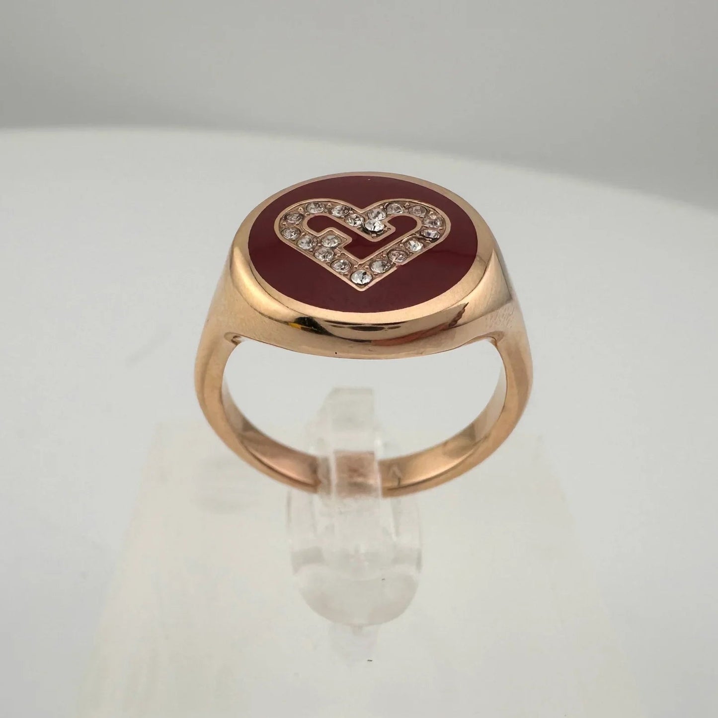 Furla Heart Ring - Rose Gold Overlay with Crystal Heart - FURLA - ring - A+ Stuff
