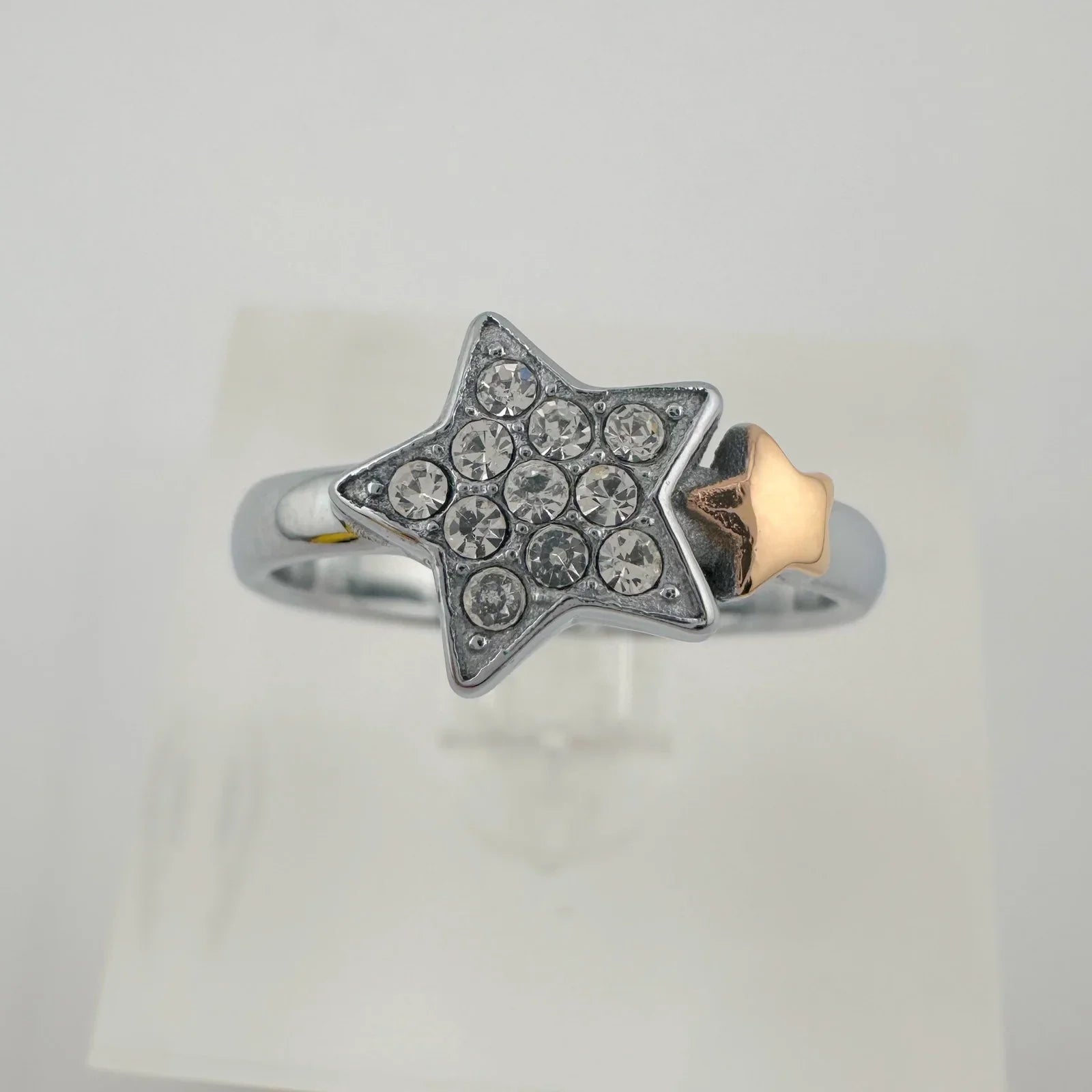 Furla Stars Ring - 2 Tone Stars Larger with Pave Crystals - Size 7 - FURLA - Ring - A+ Stuff