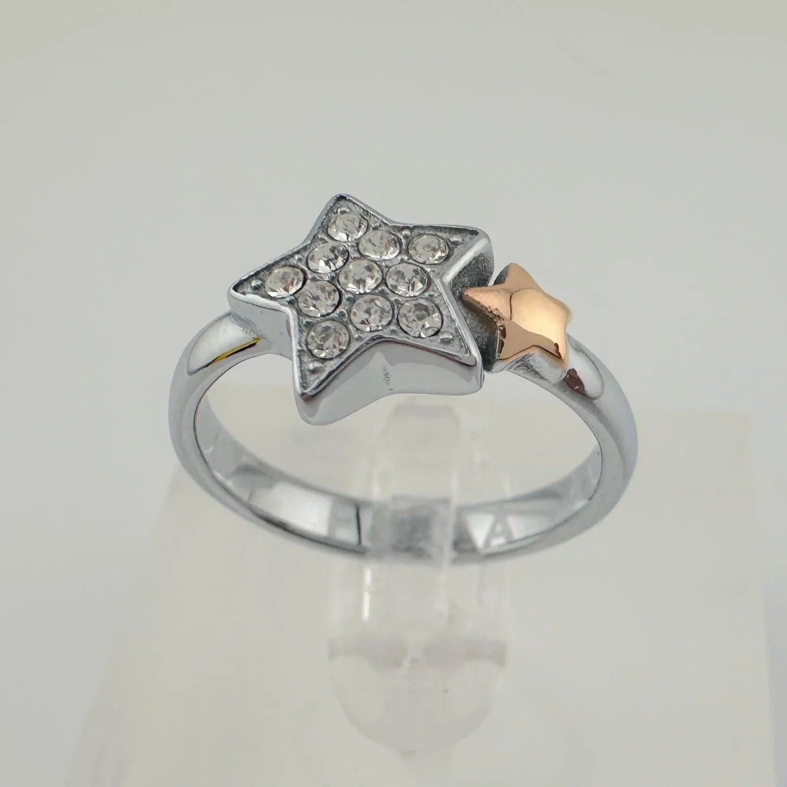Furla Stars Ring - 2 Tone Stars Larger with Pave Crystals - Size 7 - FURLA - Ring - A+ Stuff