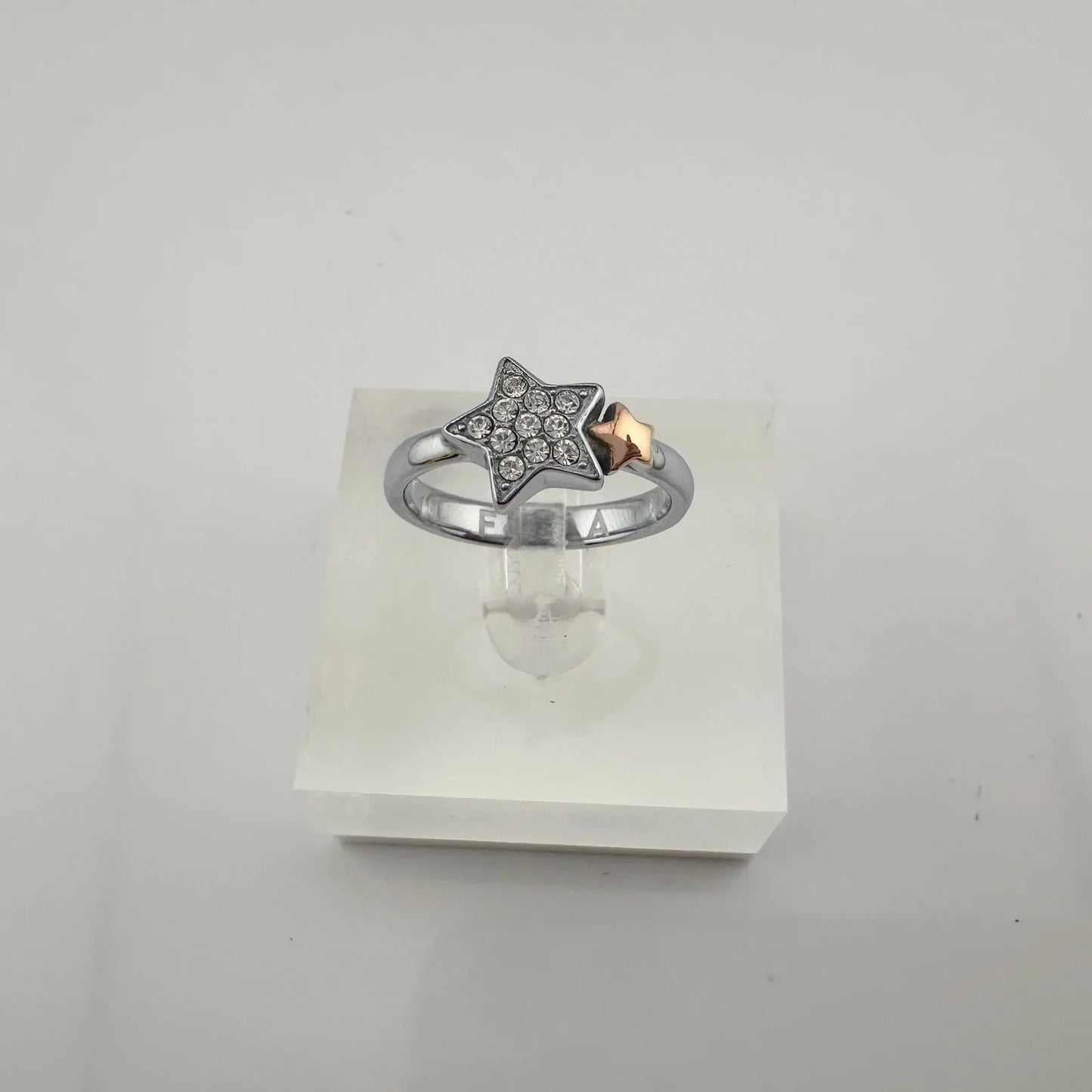 Furla Stars Ring - 2 Tone Stars Larger with Pave Crystals - Size 7 - FURLA - Ring - A+ Stuff