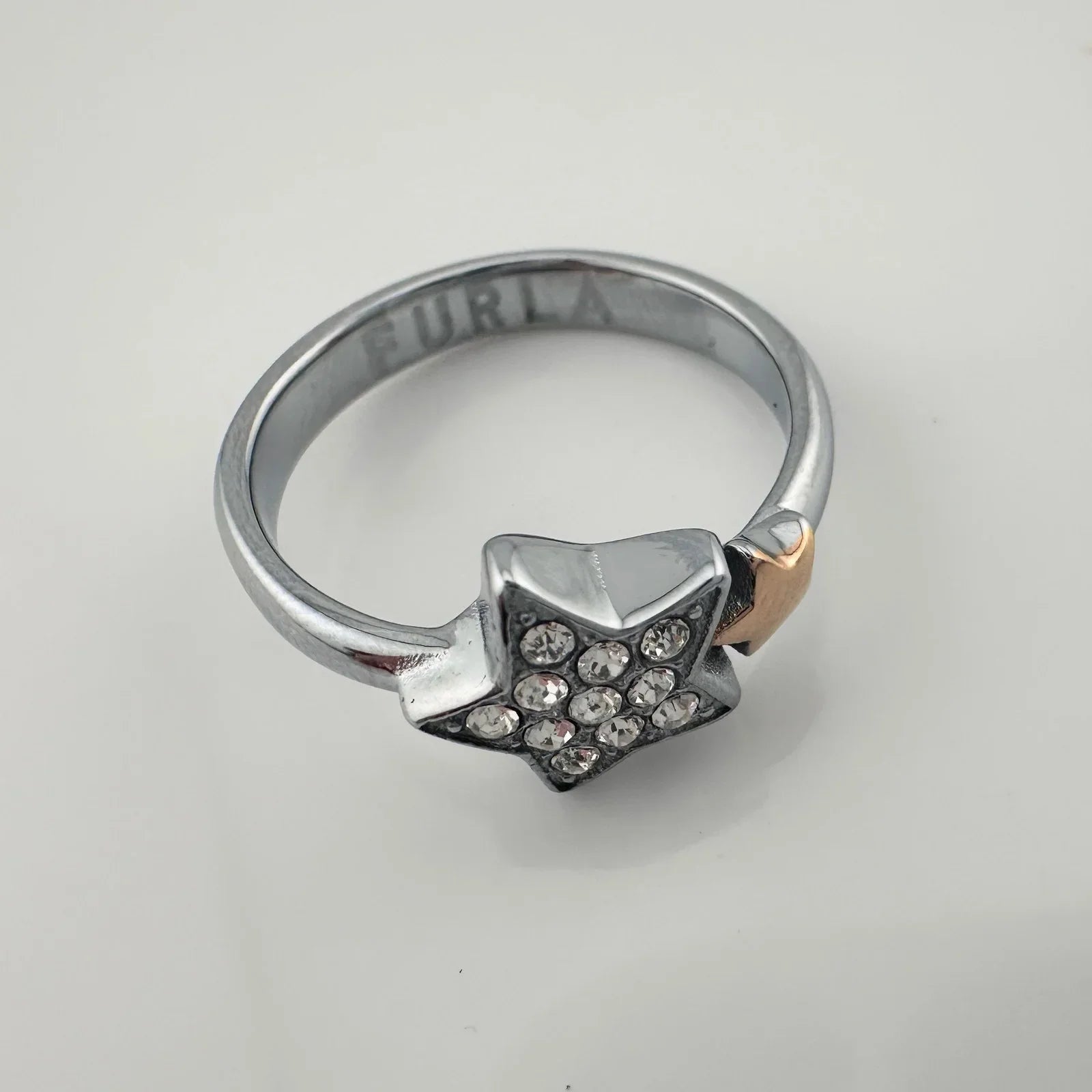 Furla Stars Ring - 2 Tone Stars Larger with Pave Crystals - Size 7 - FURLA - Ring - A+ Stuff