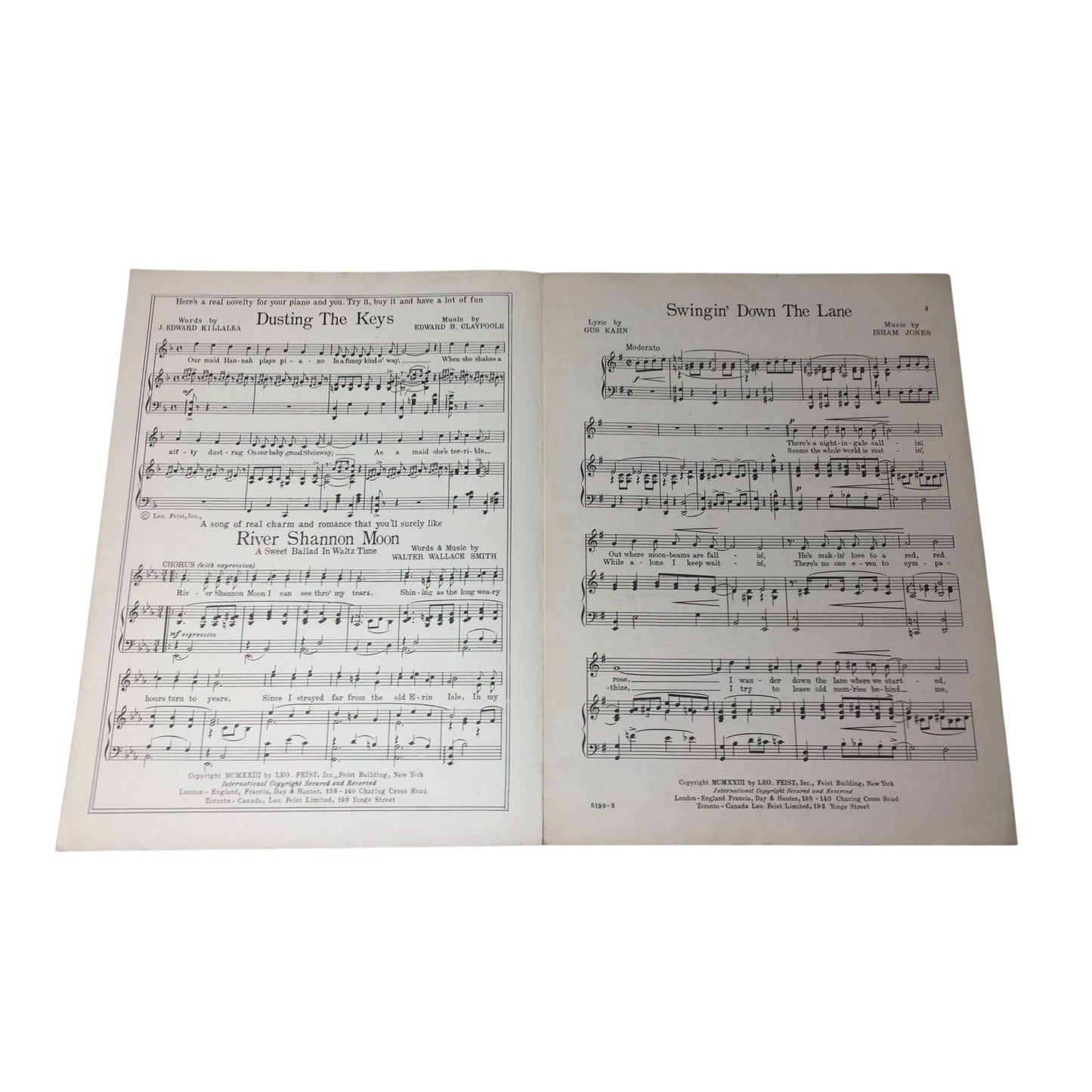 Sheet Music for the song "Swingin' Down the Lane" A+ Stuff  A+ Stuff SHEET MUSIC