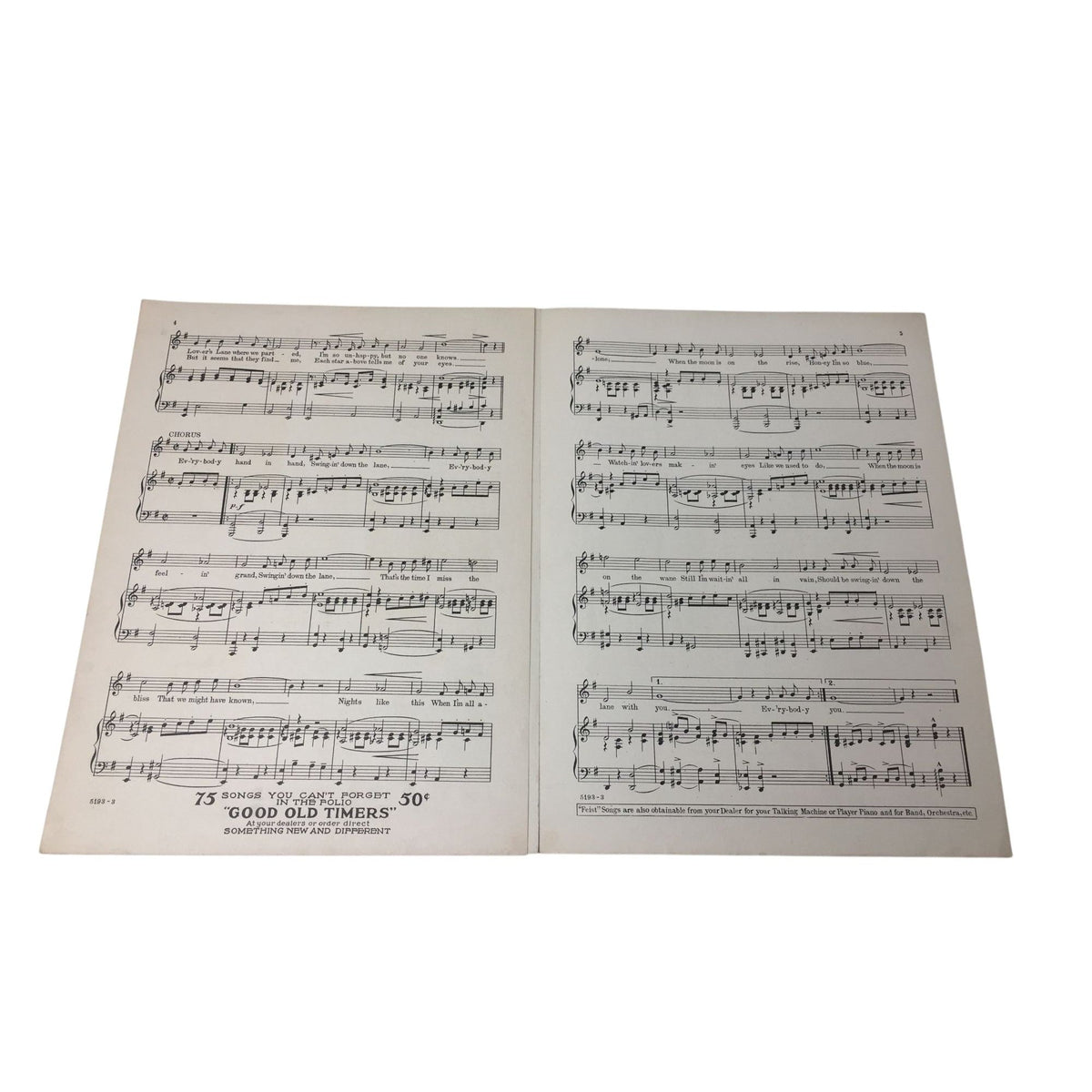 Sheet Music for the song "Swingin' Down the Lane" A+ Stuff  A+ Stuff SHEET MUSIC