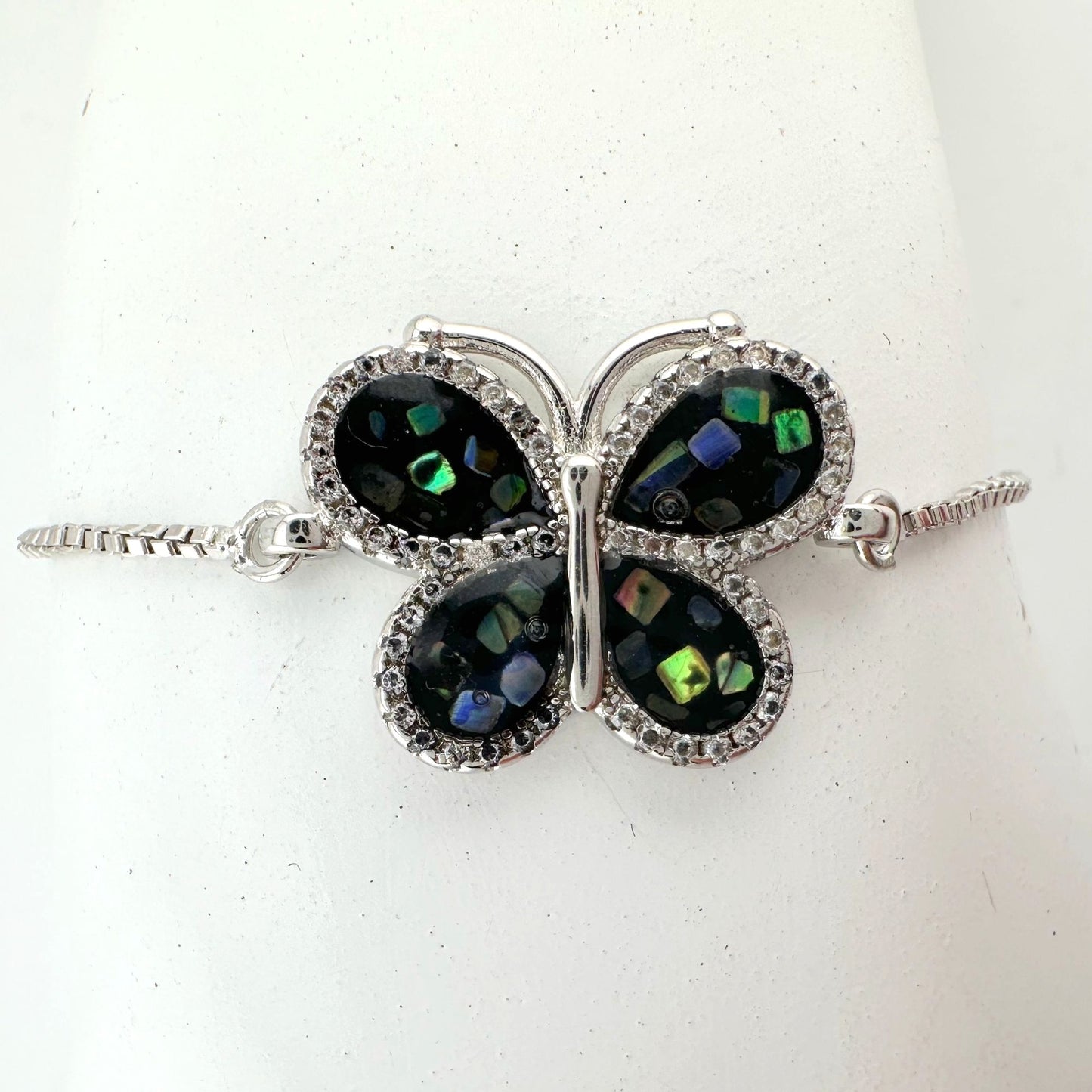 Pretty Abalone Butterfly Bolo Bracelet