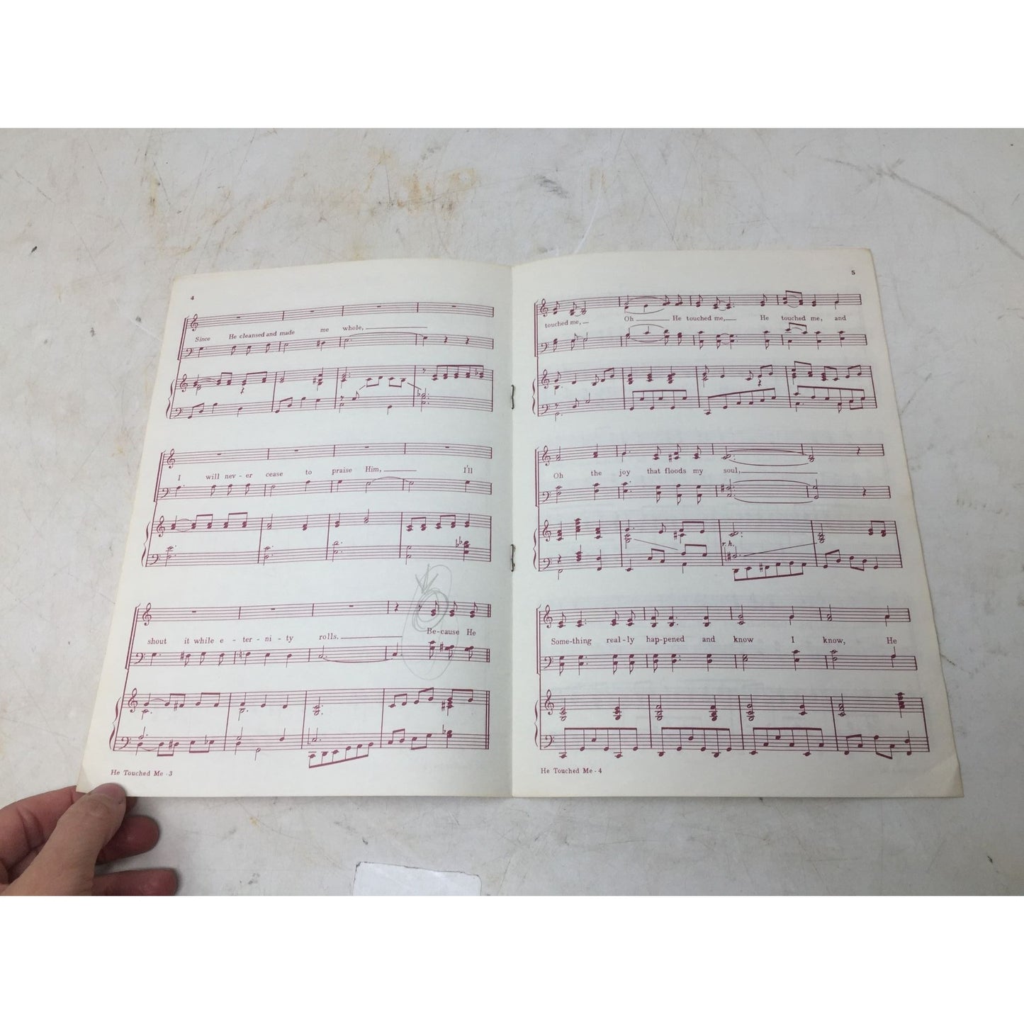''He Touched Me'' by William J. Gaither sheet music
