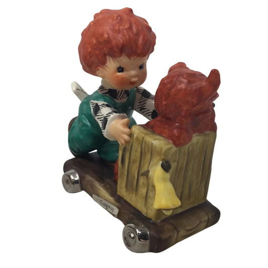 ''Gangway'' Goebel W Germany Figurine - Redheaded Boy and Dog - Goebel - Figurines - A+ Stuff