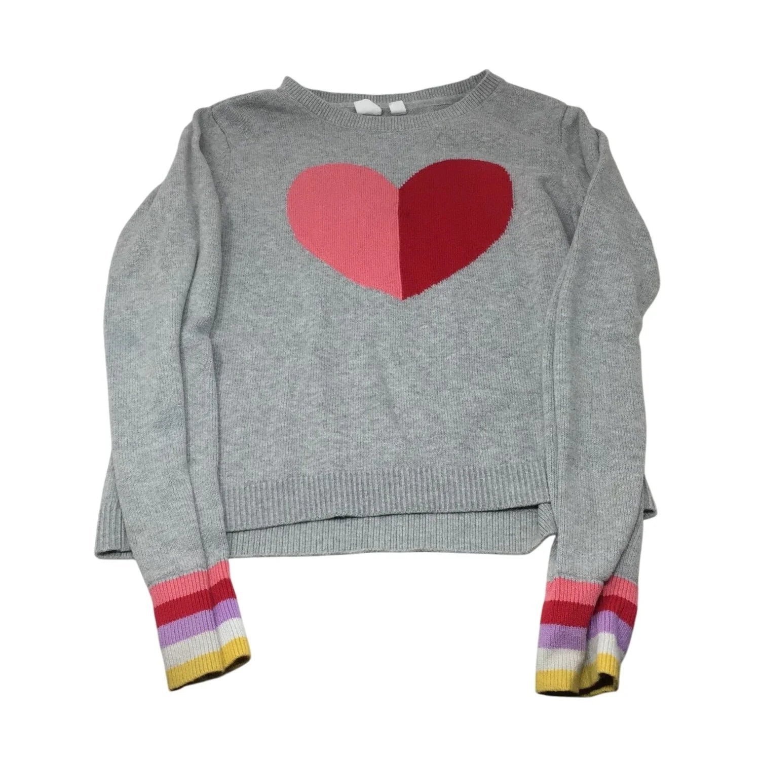 GAP KIDS Girls Size XL (12) Long Sleeved Gray Heart Intarsia Sweater - gap kids - Shirts & Tops - A+ Stuff