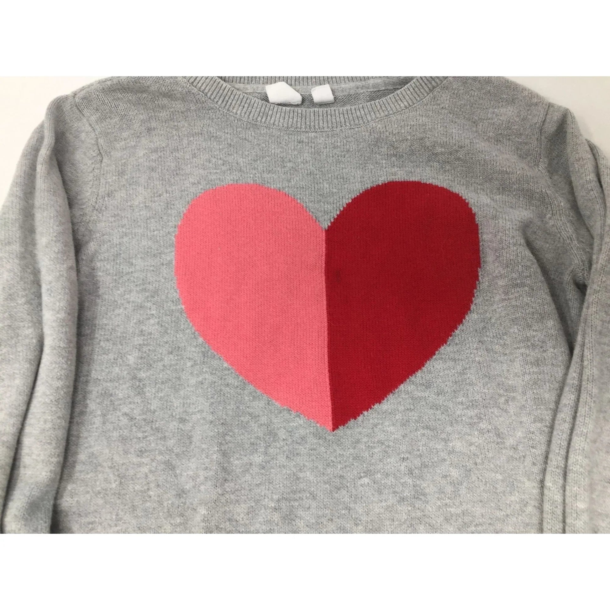 GAP KIDS Girls Size XL (12) Long Sleeved Gray Heart Intarsia Sweater - gap kids - Shirts & Tops - A+ Stuff