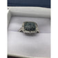 Genuine Cushion Cut Blue Diamond Ring Size 7 - Pretty with Natural Diamond Accent - A+ Stuff
