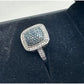Genuine Cushion Cut Blue Diamond Ring Size 7 - Pretty with Natural Diamond Accent - A+ Stuff