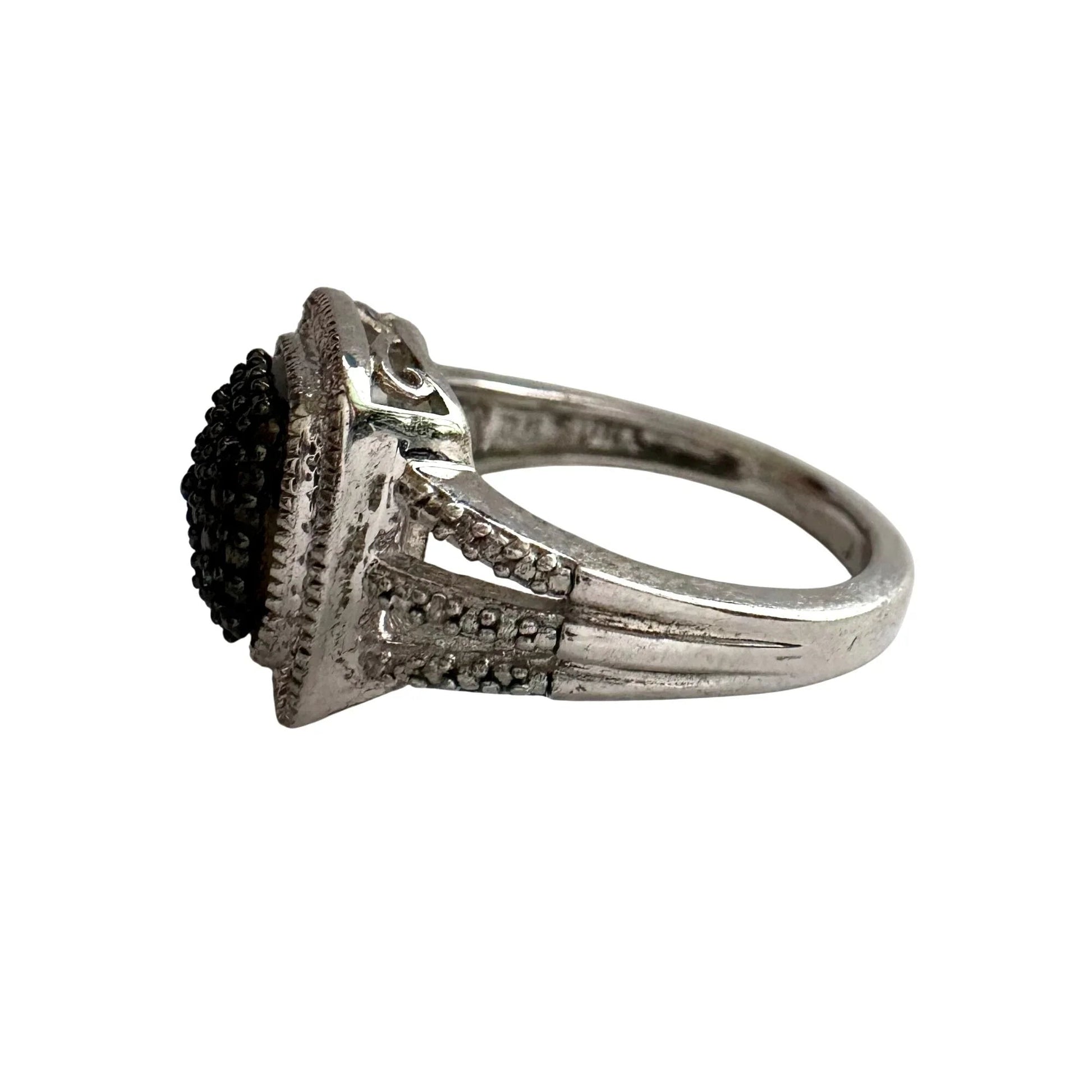 Genuine Deep Blue Diamond Ring Size 7 - Pretty Cushion Cut Diamond Accent - A+ Stuff