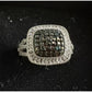 Genuine Deep Blue Diamond Ring Size 7 - Pretty Cushion Cut Diamond Accent - A+ Stuff
