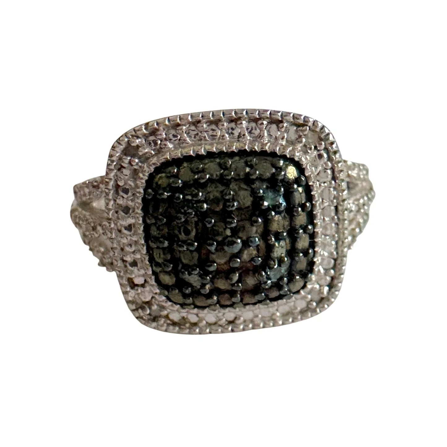 Genuine Deep Blue Diamond Ring Size 7 - Pretty Cushion Cut Diamond Accent - Unbranded - Ring - A+ Stuff