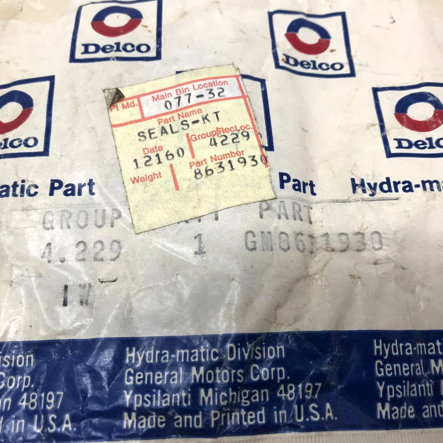 Genuine GM Part No 8631930 SEAL KIT, Inter Servo - NOS Auto Part - General Motors, GM, AC Delco - A+ Stuff