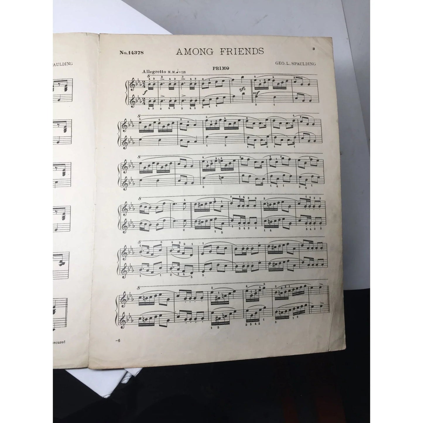 GEO L SPAULDING FOUR HAND PIANO PIECES VINTAGE SHEET MUSIC BOOK - A+ Stuff - SHEET MUSIC - A+ Stuff