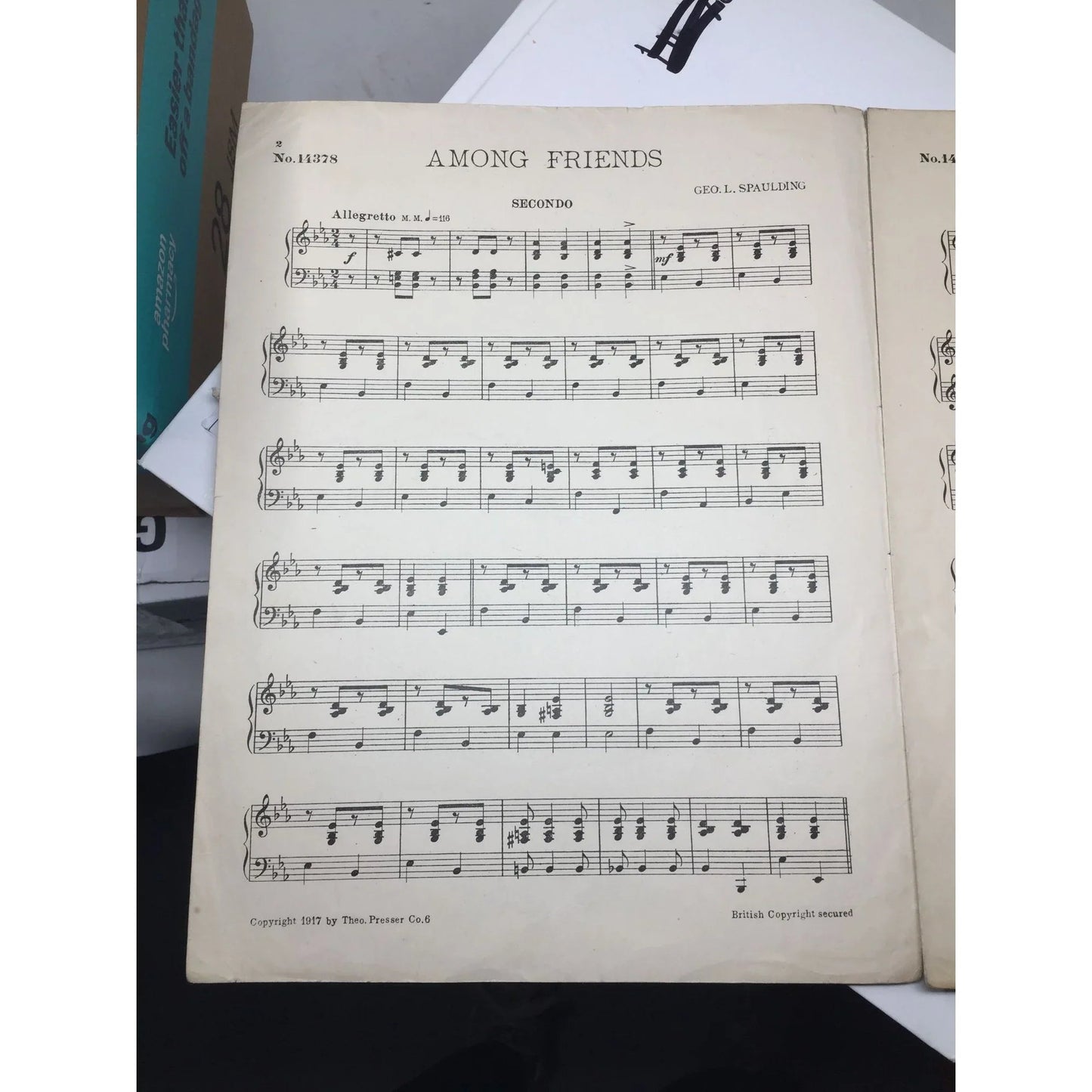 GEO L SPAULDING FOUR HAND PIANO PIECES VINTAGE SHEET MUSIC BOOK - A+ Stuff - SHEET MUSIC - A+ Stuff