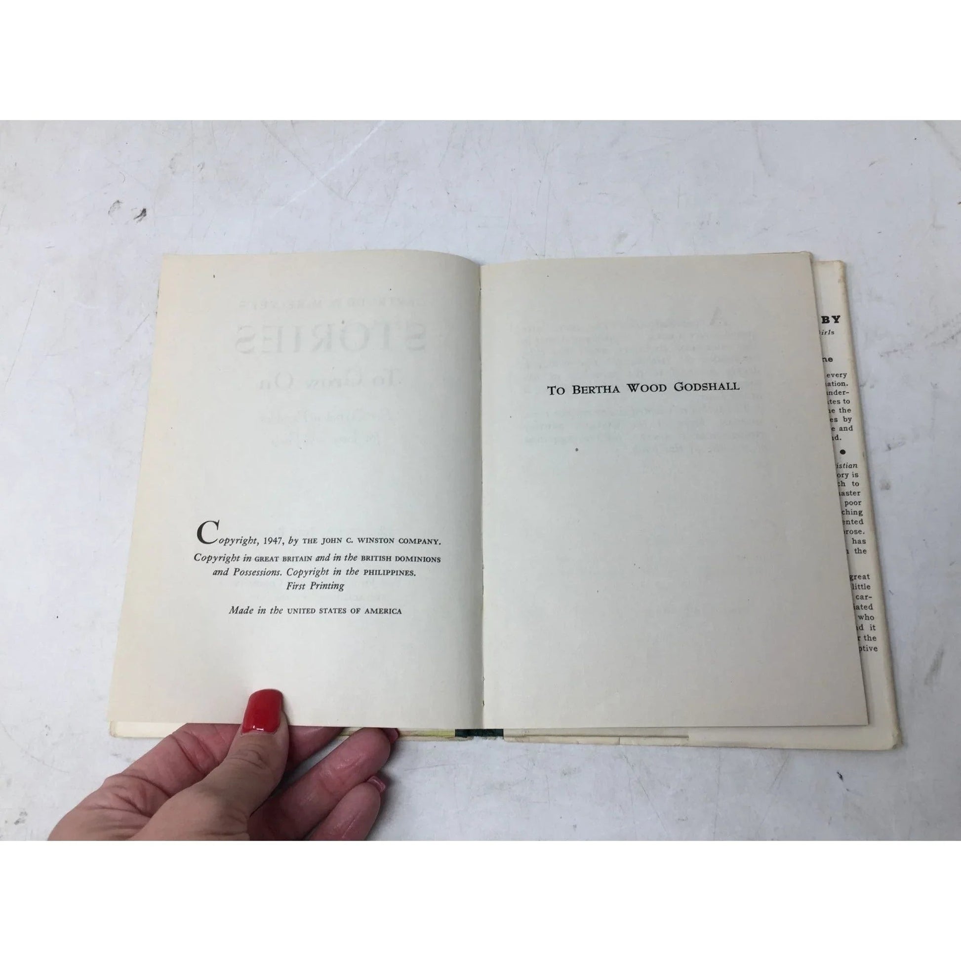 Gertrude D McKelvey's ''STORIES TO GROW ON'' Vintage 1947 Hardback Book - A+ Stuff - Books - A+ Stuff