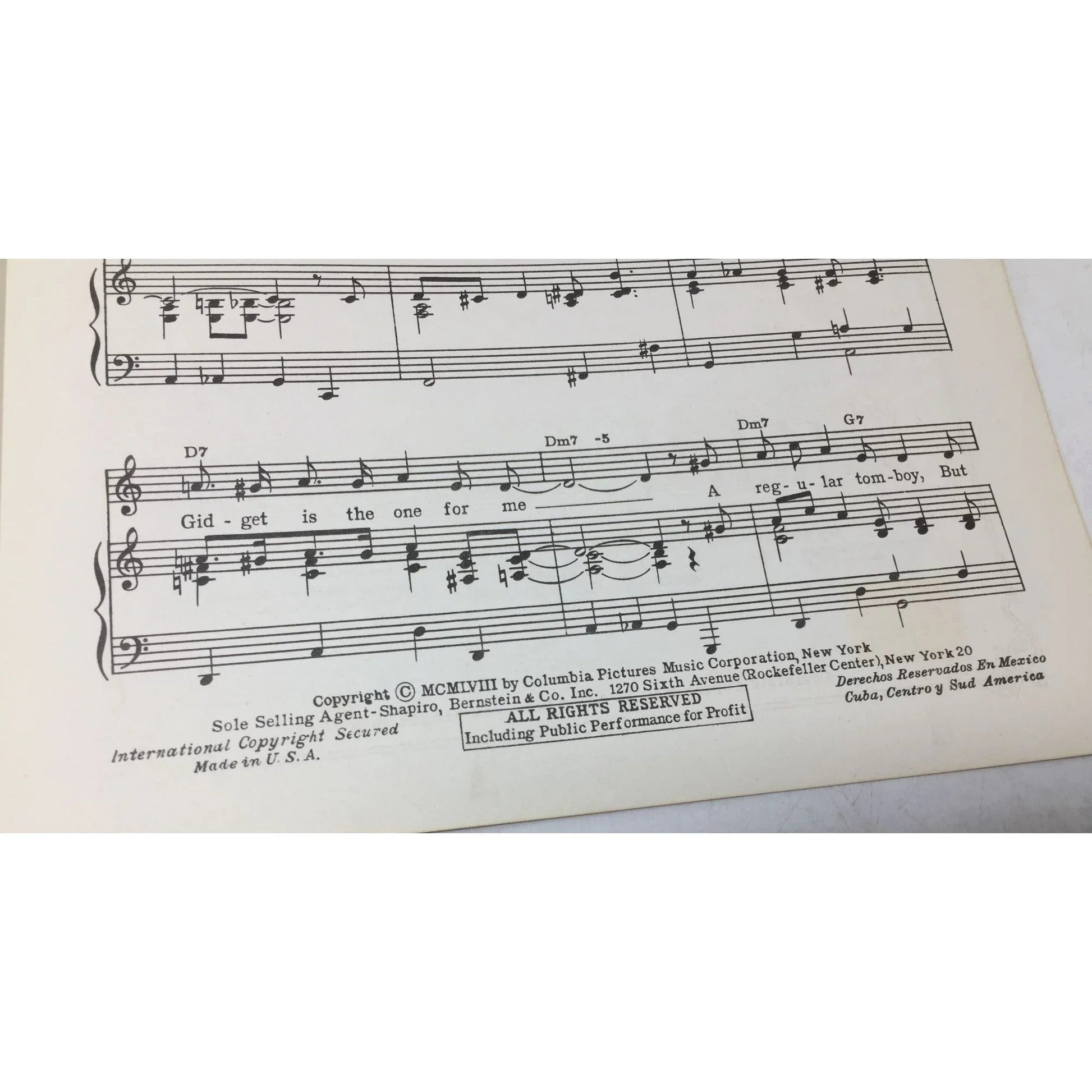 ''Gidget'' Vintage Sheet Music Book by Patti Washington & Fred Karger - A+ Stuff - sheet music - A+ Stuff