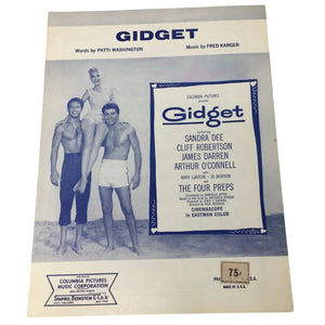 ''Gidget'' Vintage Sheet Music Book by Patti Washington & Fred Karger