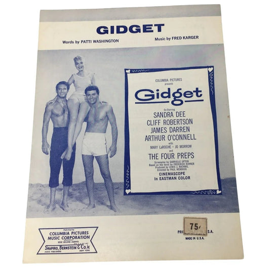 ''Gidget'' Vintage Sheet Music Book by Patti Washington & Fred Karger - A+ Stuff - sheet music - A+ Stuff
