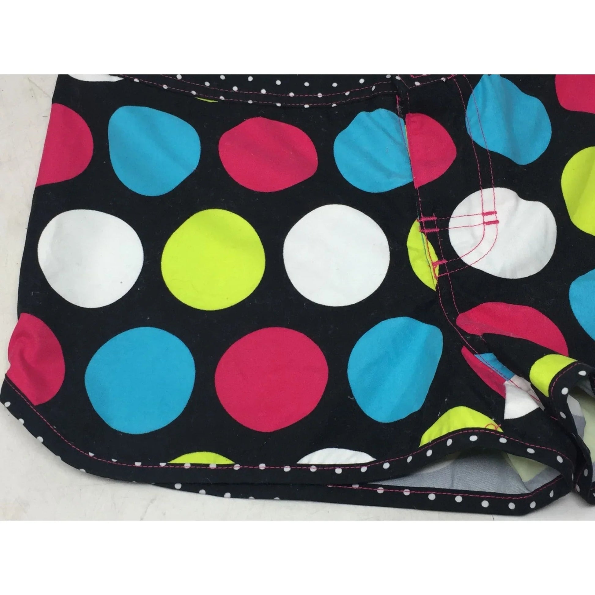 Girl's Black Swim Shorts with White and Colorful Polka Dots on them - A+ Stuff - Pants - A+ Stuff