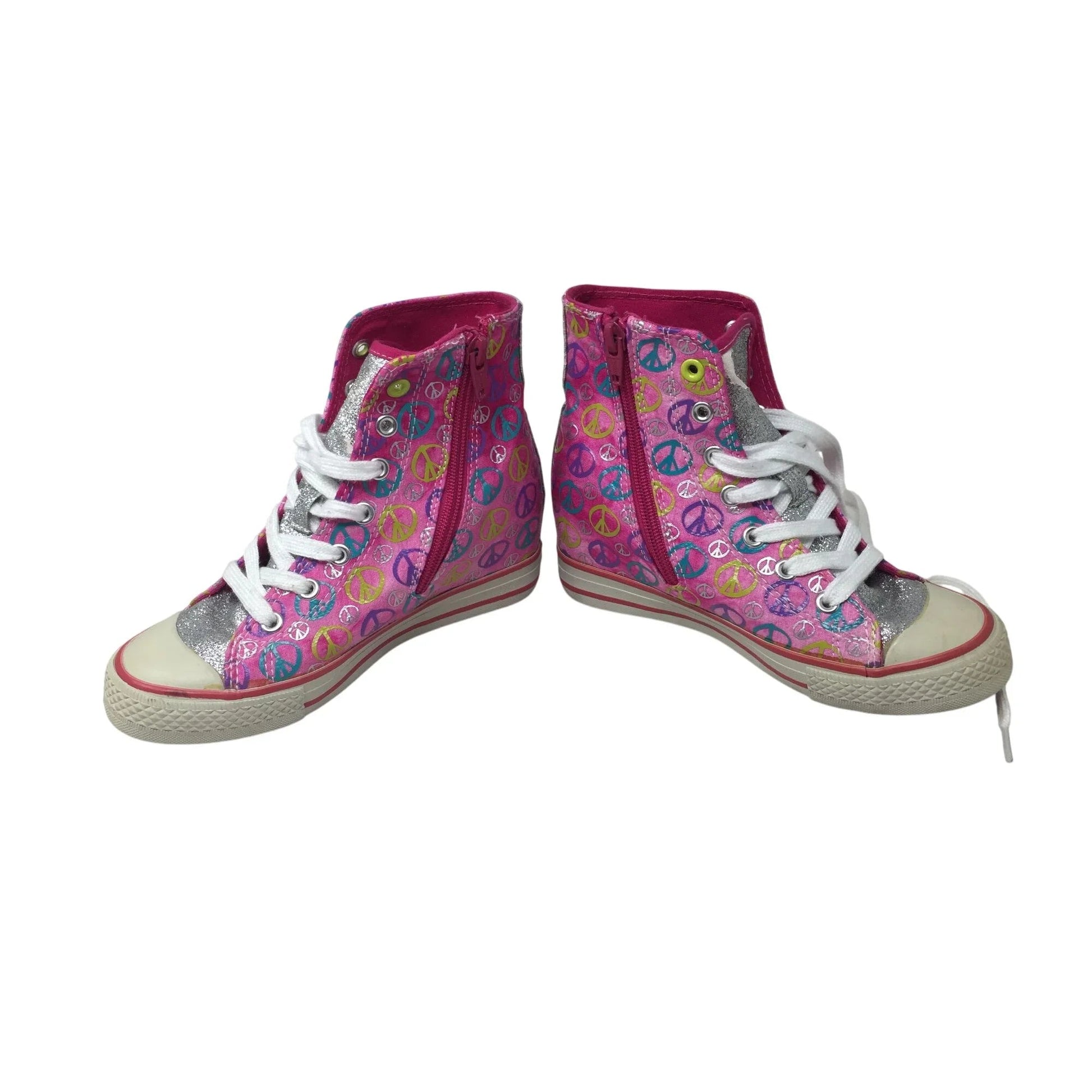 Girl's Circo Pink Peace Sign High - top Shoes (Size 2) - circos - Shoes - A+ Stuff