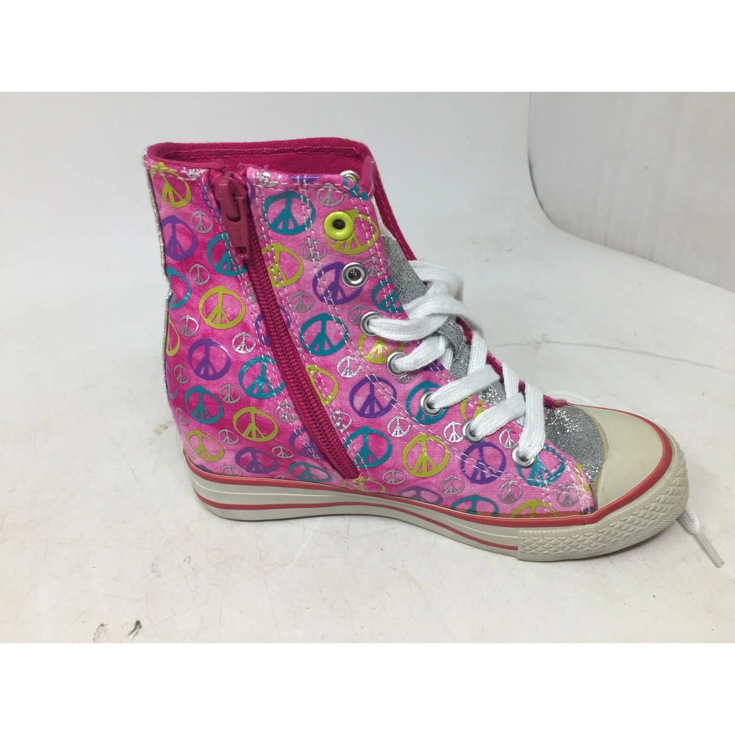 Girl's Circo Pink Peace Sign High - top Shoes (Size 2) - circos - Shoes - A+ Stuff