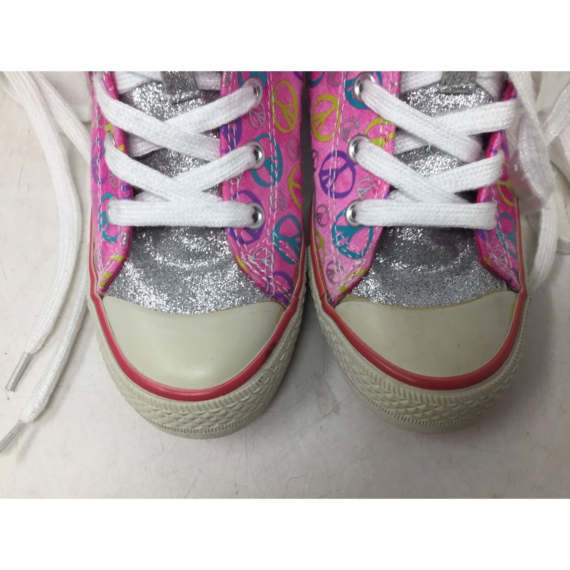 Girl's Circo Pink Peace Sign High - top Shoes (Size 2) - circos - Shoes - A+ Stuff