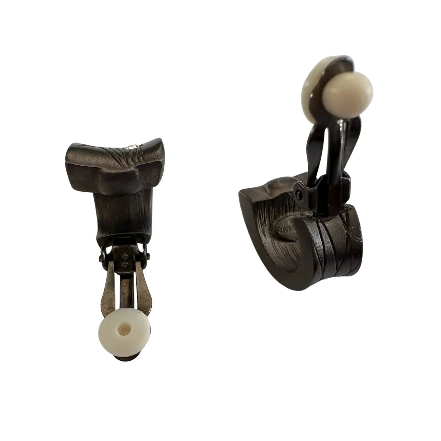 Givenchy Dark Textured Clip - On Earrings with Crystal Accents - Givenchy - earrings - A+ Stuff