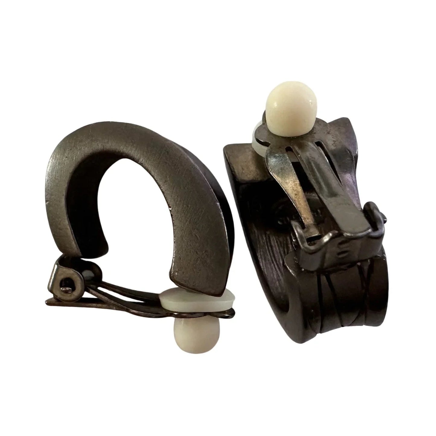 Givenchy Dark Textured Clip - On Earrings with Crystal Accents - Givenchy - earrings - A+ Stuff
