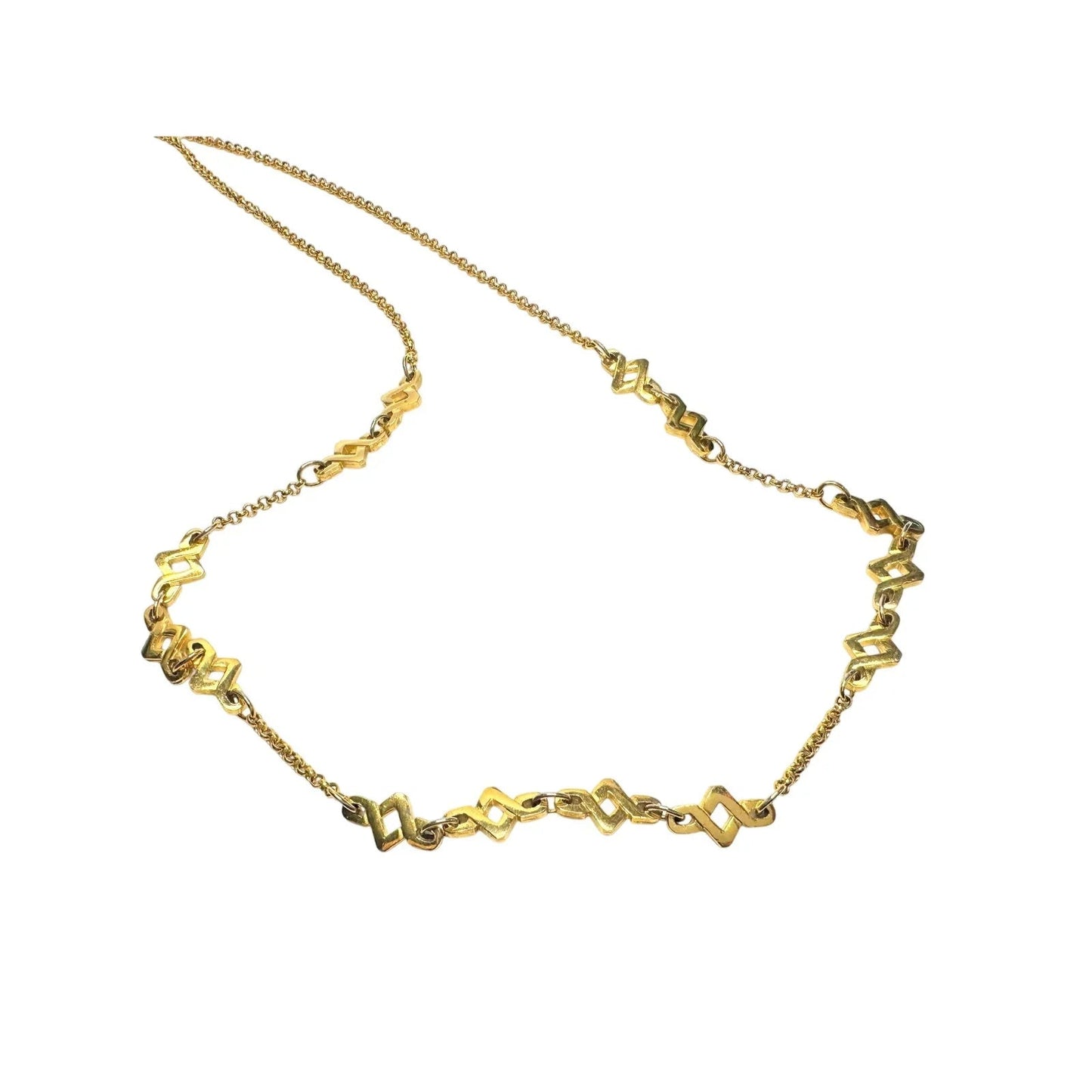 Givenchy Geometric Knot Vintage Long Layering Necklace Gold Plated - 31" - Givenchy - Necklace with Pendant - A+ Stuff