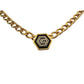 Givenchy Necklace with "G" in Hexagonal Pendant of Black Enamel and Rhinestones - Givenchy - A+ Stuff