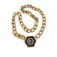 Givenchy Necklace with "G" in Hexagonal Pendant of Black Enamel and Rhinestones - Givenchy - A+ Stuff