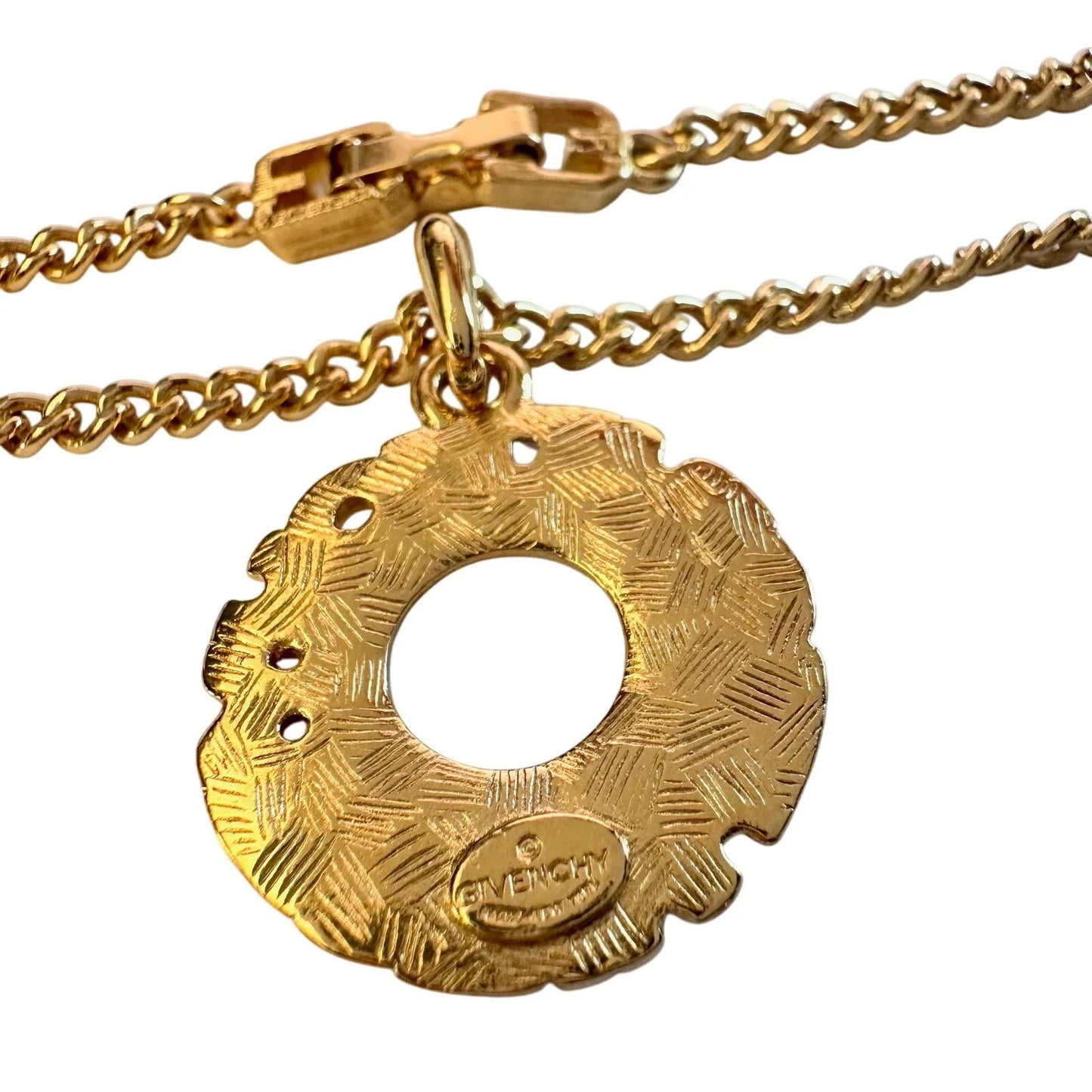Givenchy Paris Round Pendant with Rhinestones Necklace and hang Tag - Givenchy - Necklace with Pendant - A+ Stuff
