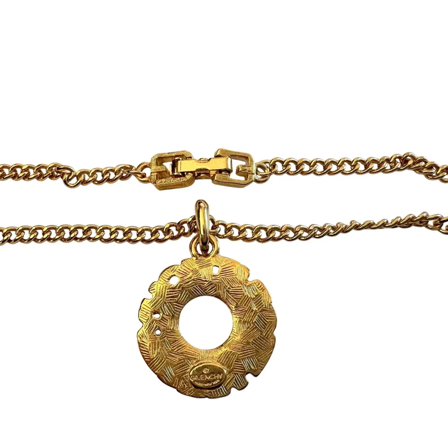Givenchy Paris Round Pendant with Rhinestones Necklace and hang Tag - Givenchy - Necklace with Pendant - A+ Stuff
