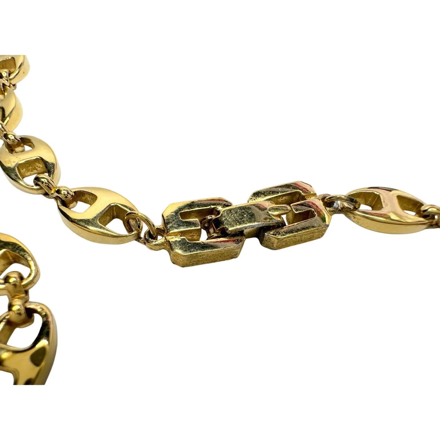 Givenchy Puffed Anchor Mariner 21" Chain Necklace w 4 Rhinestoned Links - Givenchy - Longer Necklace Chain - A+ Stuff
