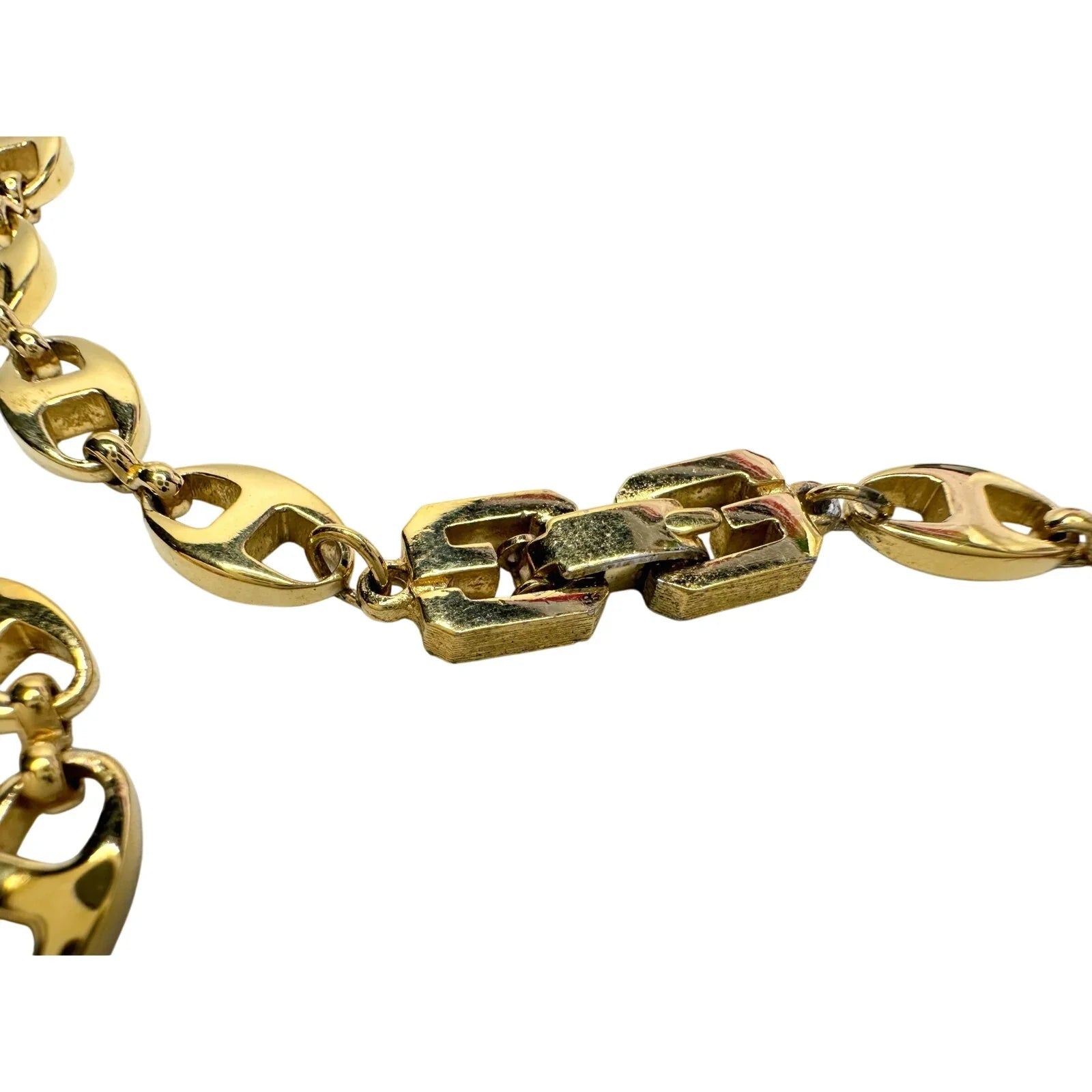 Givenchy Puffed Anchor Mariner 21" Chain Necklace w 4 Rhinestoned Links - Givenchy - Longer Necklace Chain - A+ Stuff