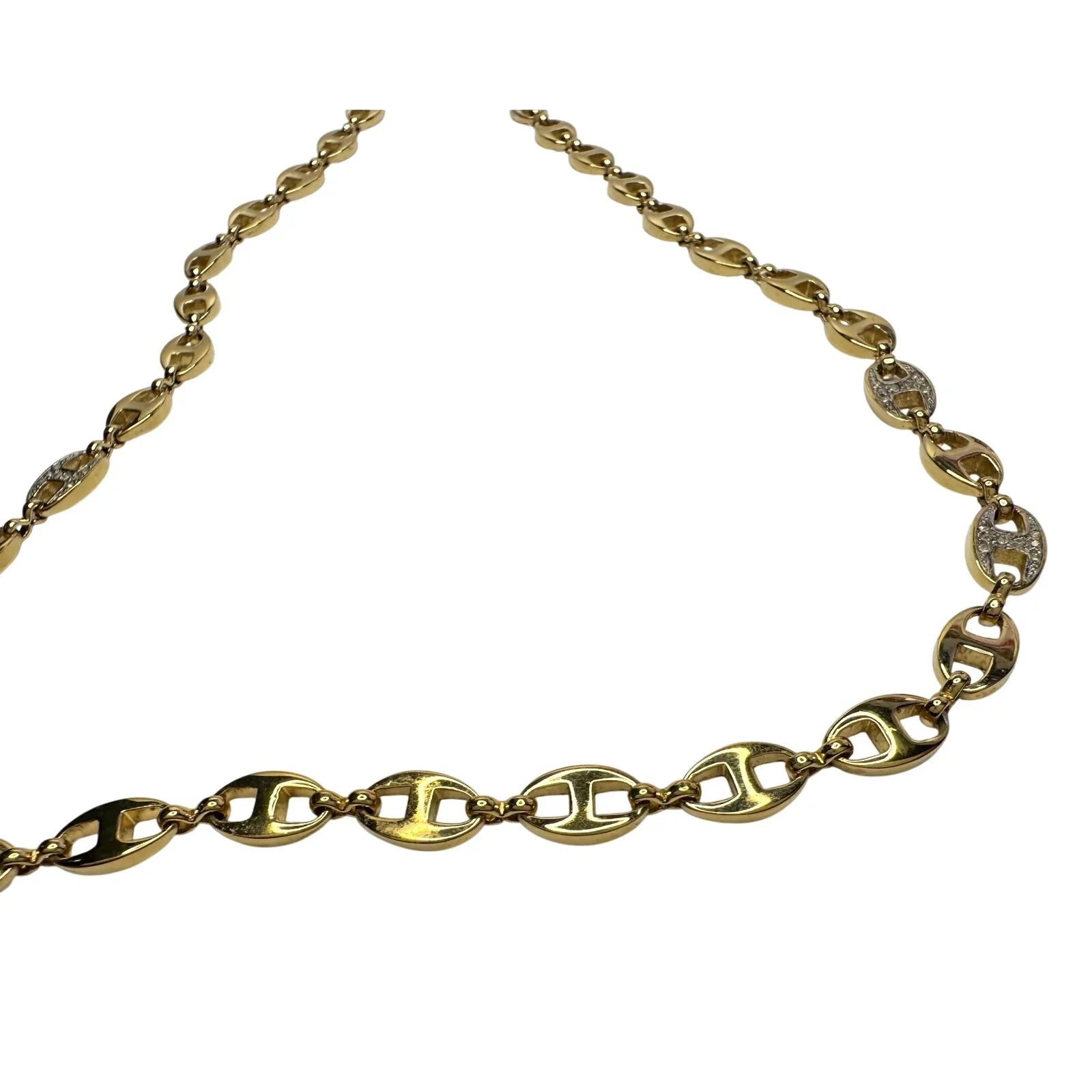 Givenchy Puffed Anchor Mariner 21" Chain Necklace w 4 Rhinestoned Links - Givenchy - Longer Necklace Chain - A+ Stuff