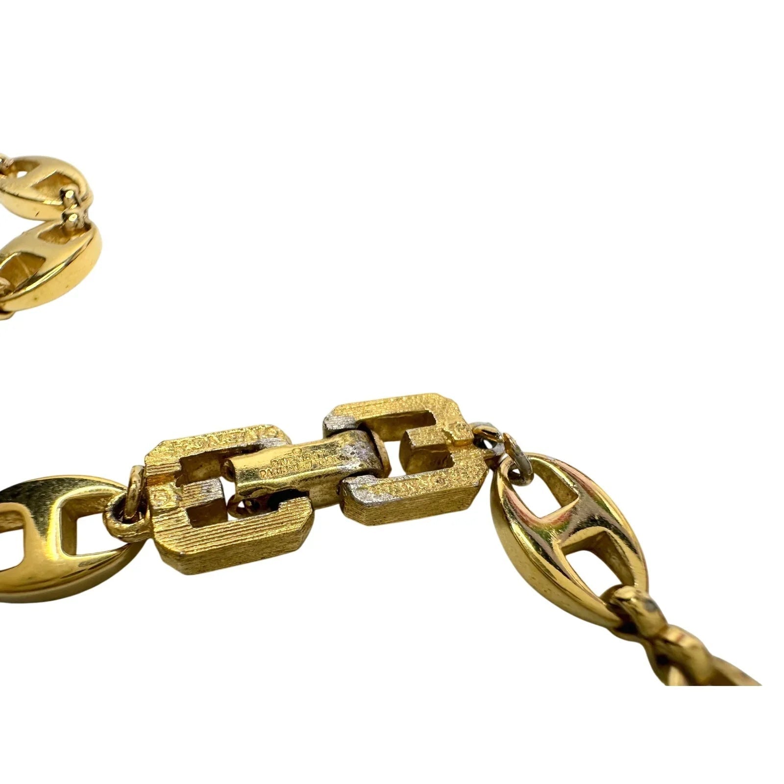 Givenchy Puffed Anchor Mariner 21" Chain Necklace w 4 Rhinestoned Links - Givenchy - Longer Necklace Chain - A+ Stuff