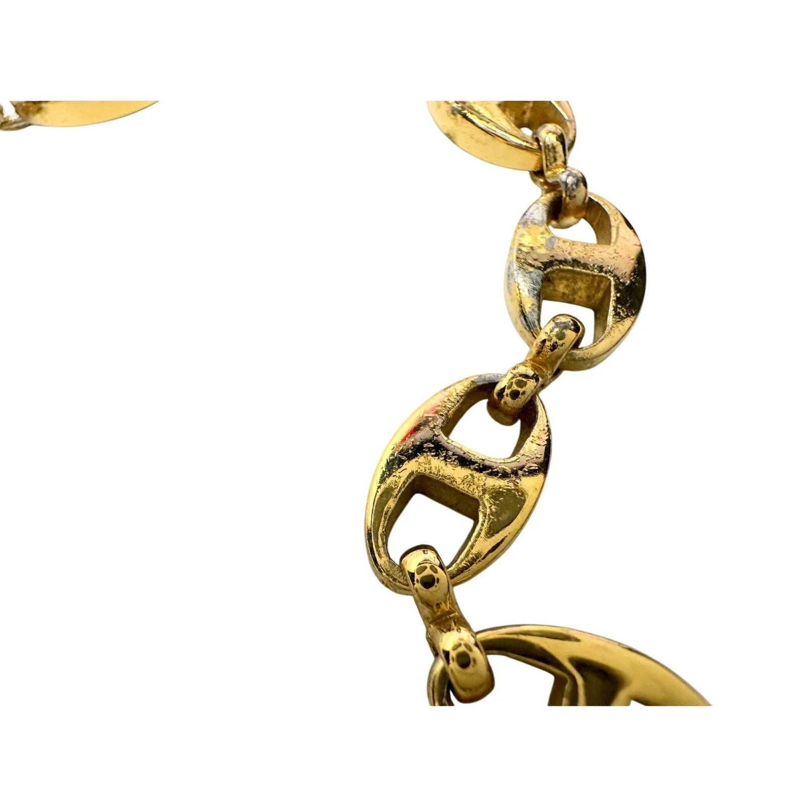 Givenchy Puffed Anchor Mariner 21" Chain Necklace w 4 Rhinestoned Links - Givenchy - Longer Necklace Chain - A+ Stuff