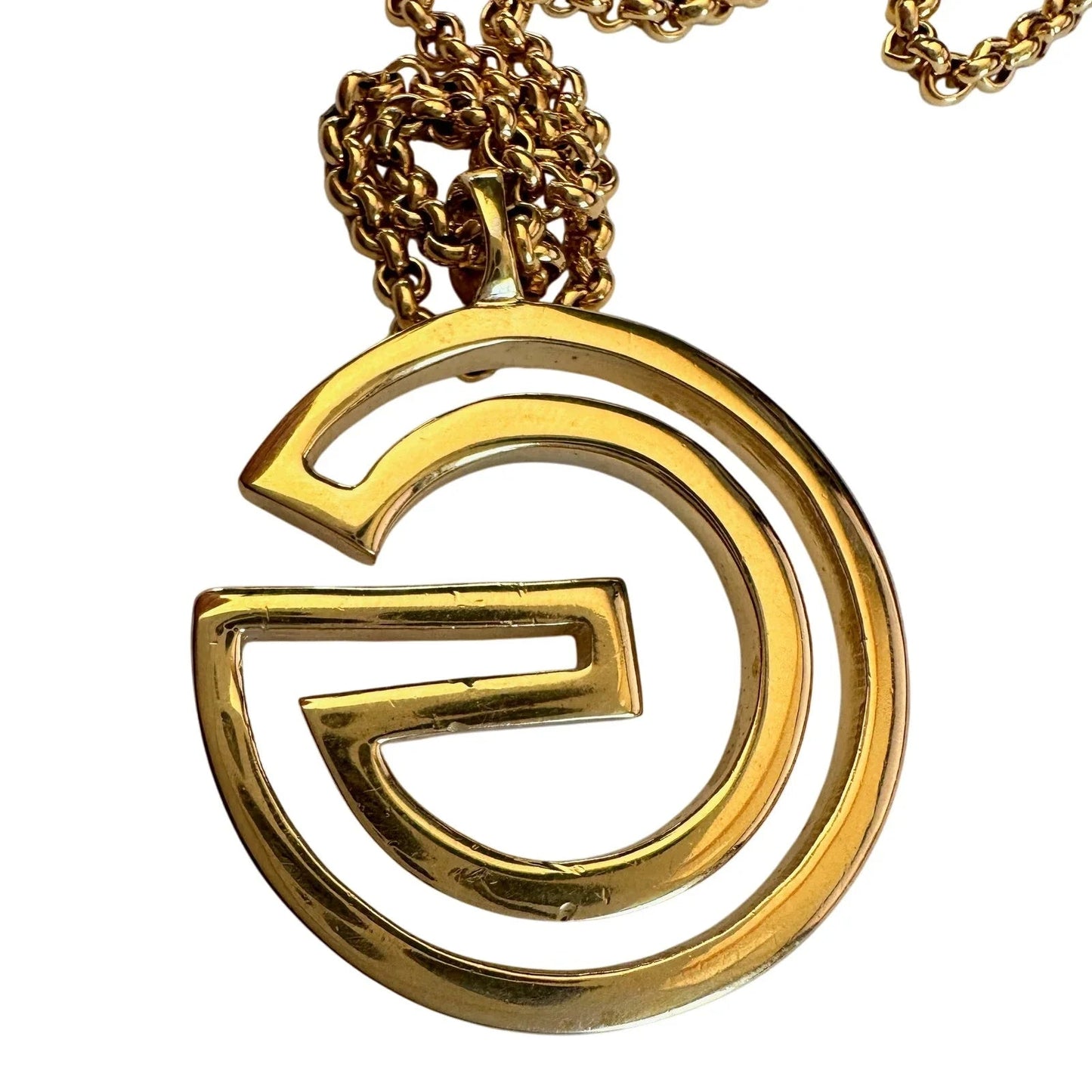 Givenchy Vintage G Outline Necklace - 29" Chain - Givenchy - Pendant with Necklace - A+ Stuff