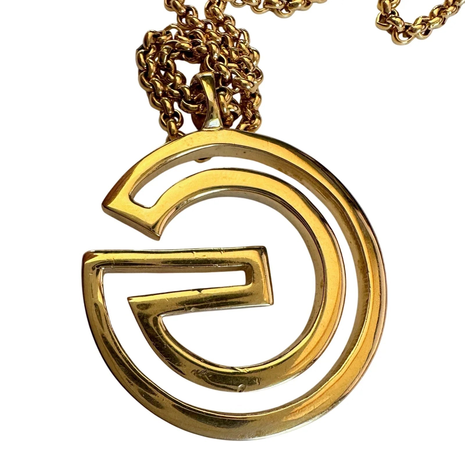 Givenchy Vintage G Outline Necklace - 29" Chain - Givenchy - Pendant with Necklace - A+ Stuff