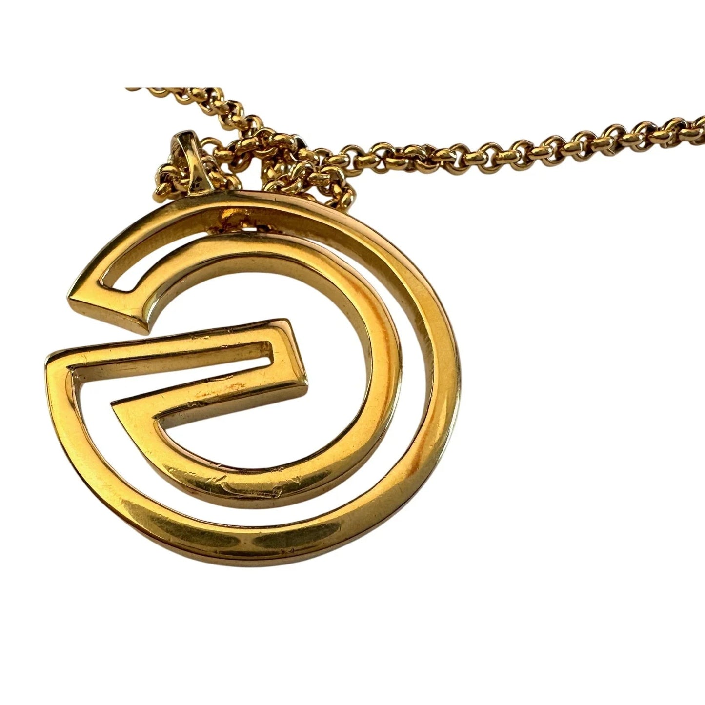 Givenchy Vintage G Outline Necklace - 29" Chain - Givenchy - Pendant with Necklace - A+ Stuff