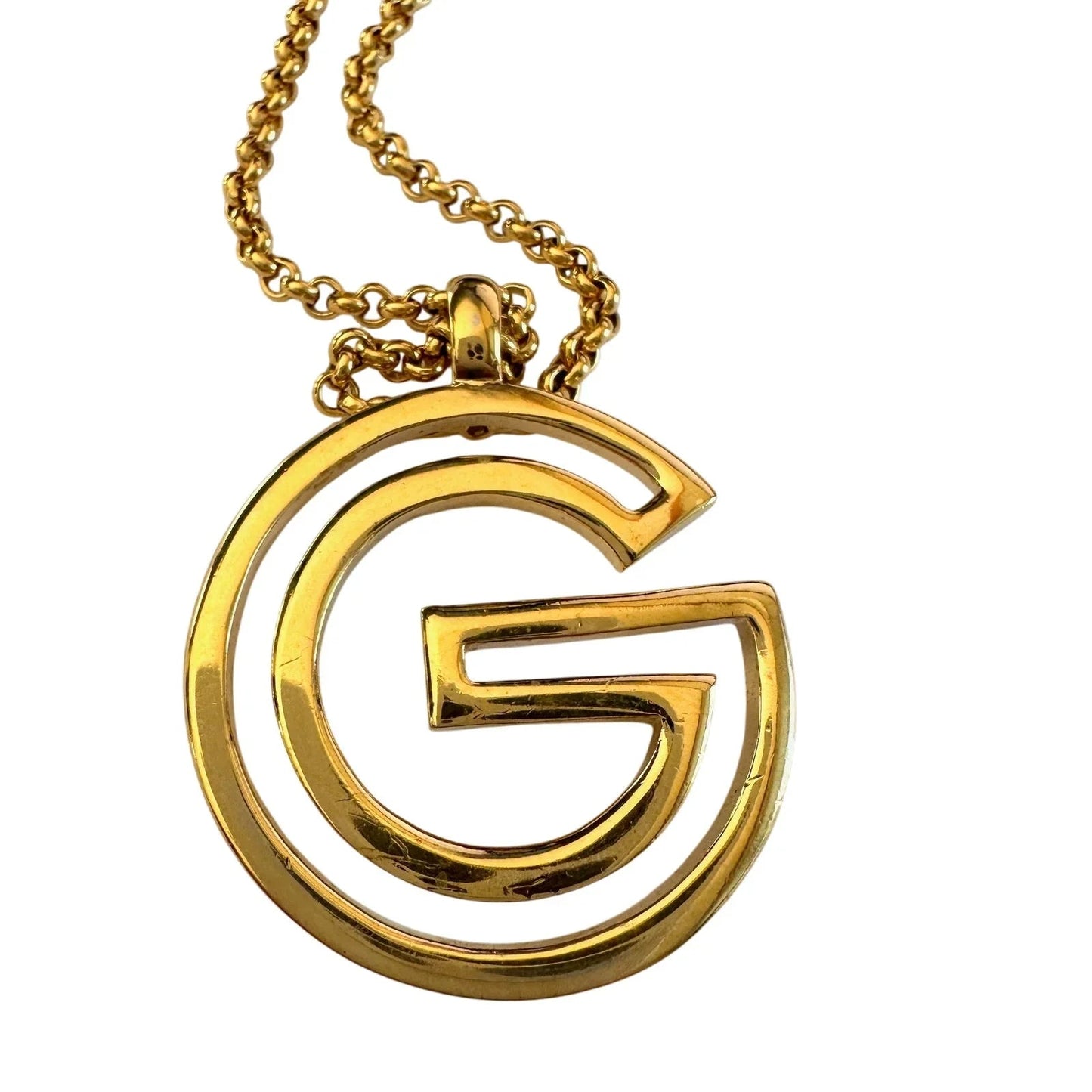 Givenchy Vintage G Outline Necklace - 29" Chain - Givenchy - Pendant with Necklace - A+ Stuff