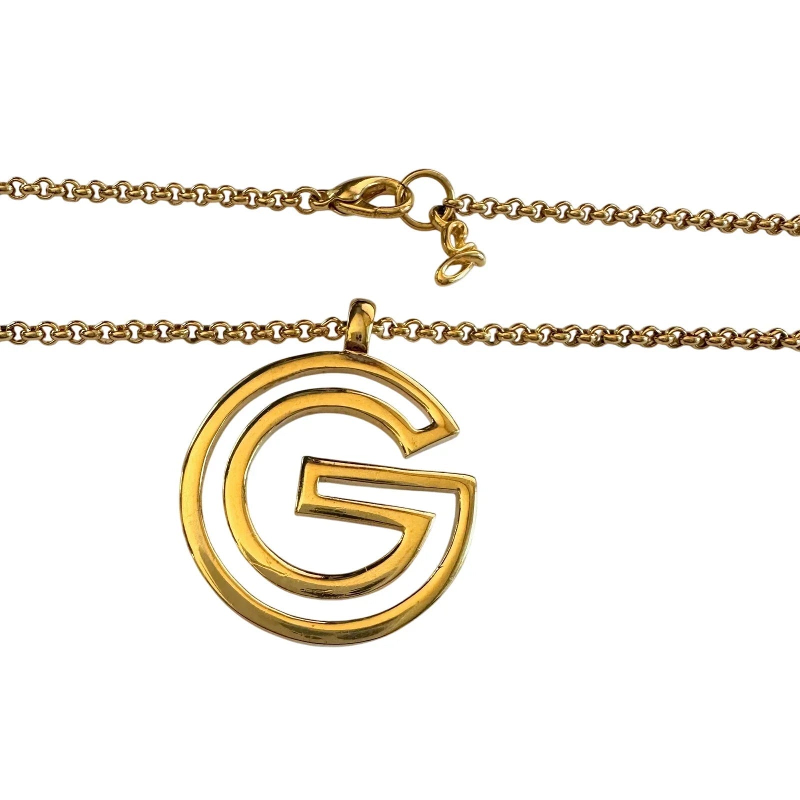Givenchy Vintage G Outline Necklace - 29" Chain - Givenchy - Pendant with Necklace - A+ Stuff