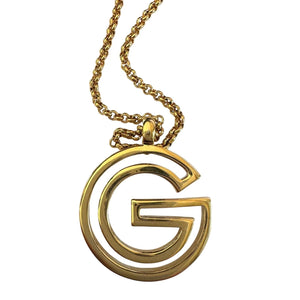 Givenchy Vintage G Outline Necklace - 29" Chain